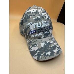 No More Bullshit Trump 2024 Gray Digital Camo Baseball Cap Hat Campaign Election